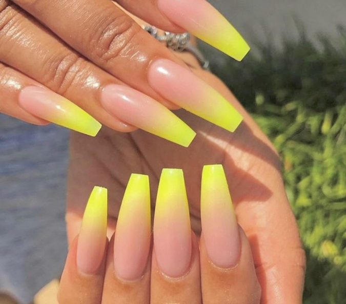 french nails natural and yellow nail design Top 10 Most Luxurious Nail Designs - 15