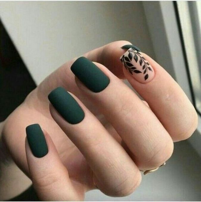 green nails black nail art Top 10 Most Luxurious Nail Designs - 36