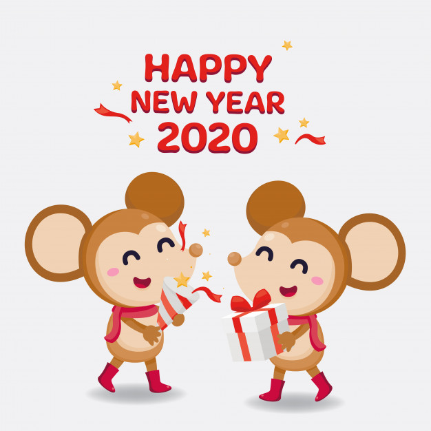 happy new year cartoon greeting card 2020 75+ Latest Happy New Year Greeting Cards - 69