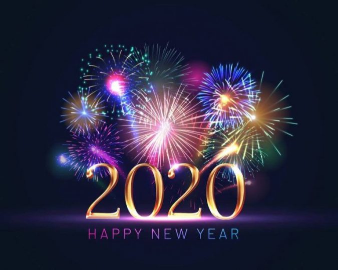 happy new year greeting card 2020 fireworks 75+ Latest Happy New Year Greeting Cards - 41