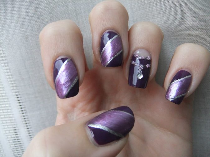 jewel purple nails 3 Top 10 Lovely Nail Polish Trends for Next Fall & Winter - 19