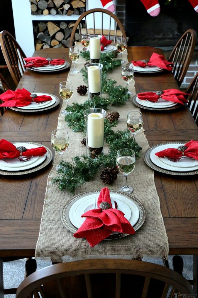 minimalist christmas table decoration table runner 50+ Hottest Christmas Decoration Ideas - 36