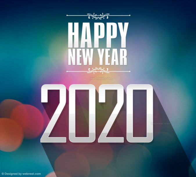 new year greeting card 2020 abstract 75+ Latest Happy New Year Greeting Cards - 27