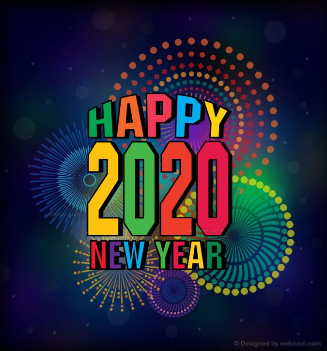 new year greeting card 2020 fireworks 2 75+ Latest Happy New Year Greeting Cards - 53