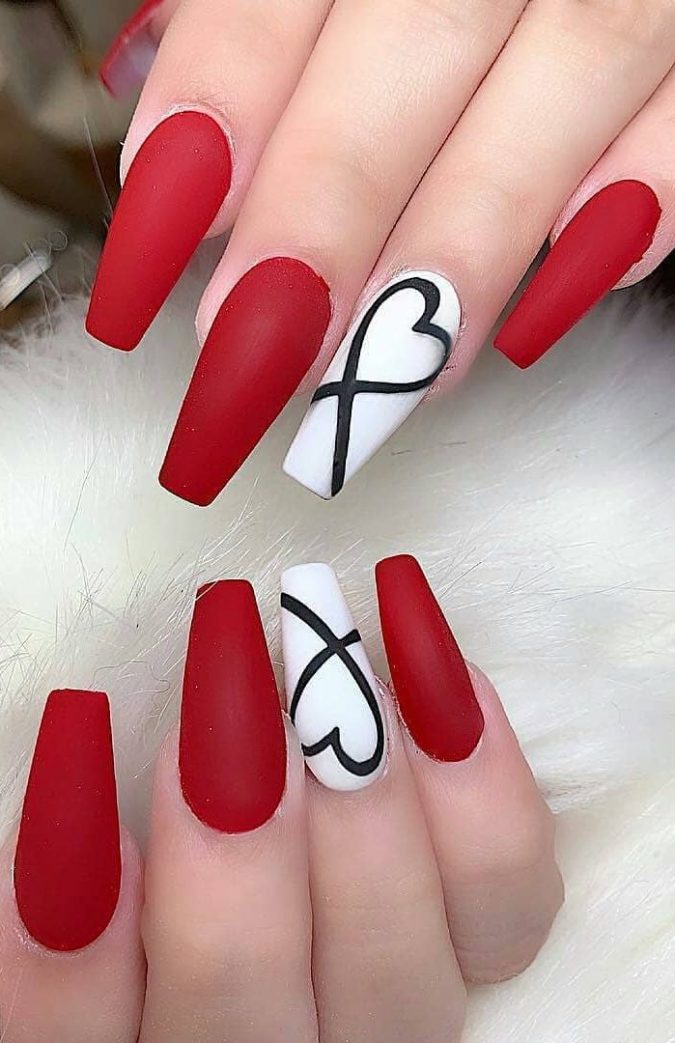 red and white nails Top 10 Lovely Nail Polish Trends for Next Fall & Winter - 34