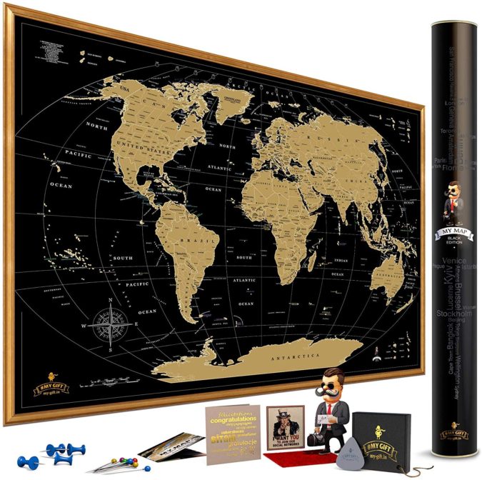 Scratch off world map 12 Most Awesome Valentine's Day Gifts for Him - 12