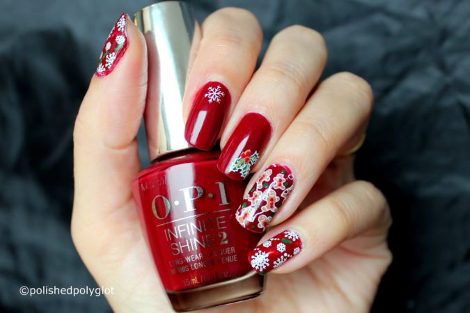 red floral nail art 35 Most Trendy Valentine’s Day Nail Art Designs - 6