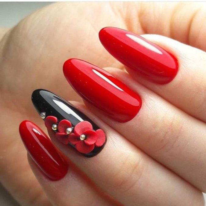 red nail art 35 Most Trendy Valentine’s Day Nail Art Designs - 5