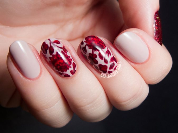 ruby red nail art 2 35 Most Trendy Valentine’s Day Nail Art Designs - 9