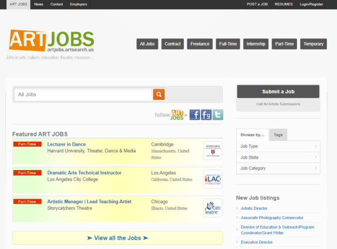 Art-Jobs-screenshot-675x499 Best 50 Online Job Search Websites