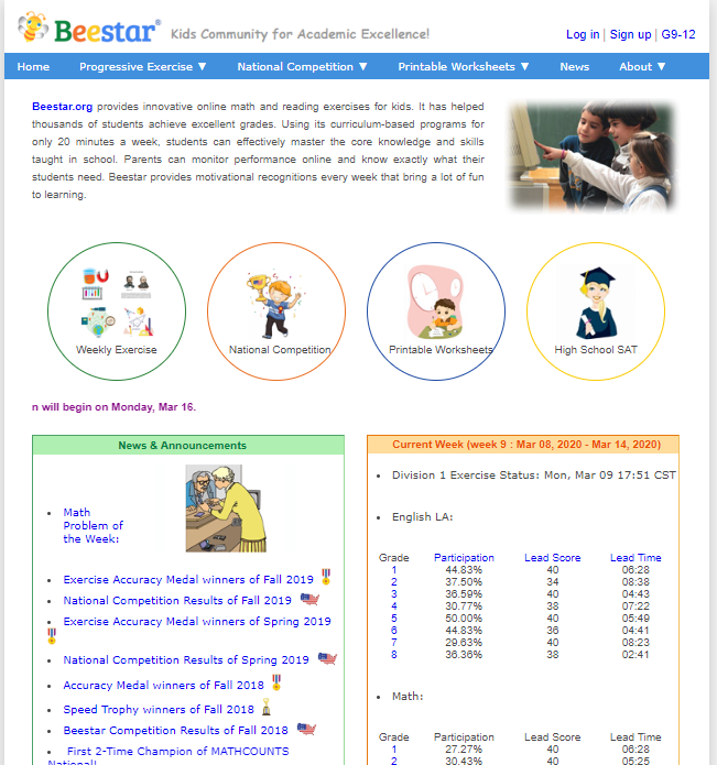 Beestar screenshot Top 50 Free Learning Websites for Kids - 46