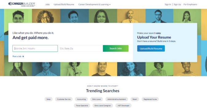 Career Builder screenshot Best 50 Online Job Search Websites - 13