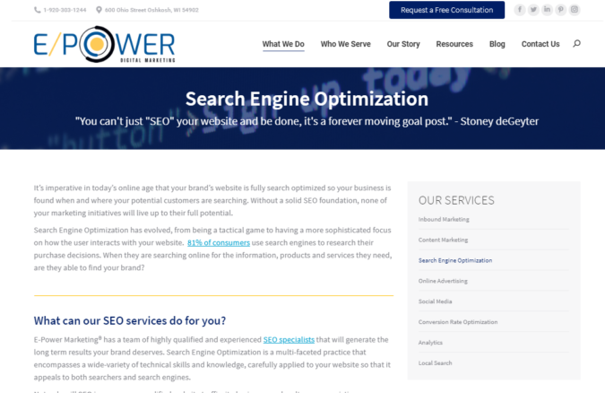 Top 75 SEO Companies & Services in the World 26 Epower screenshot Top 75 SEO Companies & Services in the World - 26