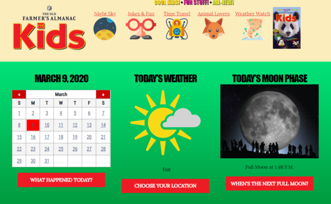 Farmers Almanac kids screenshot Top 50 Free Learning Websites for Kids - 22