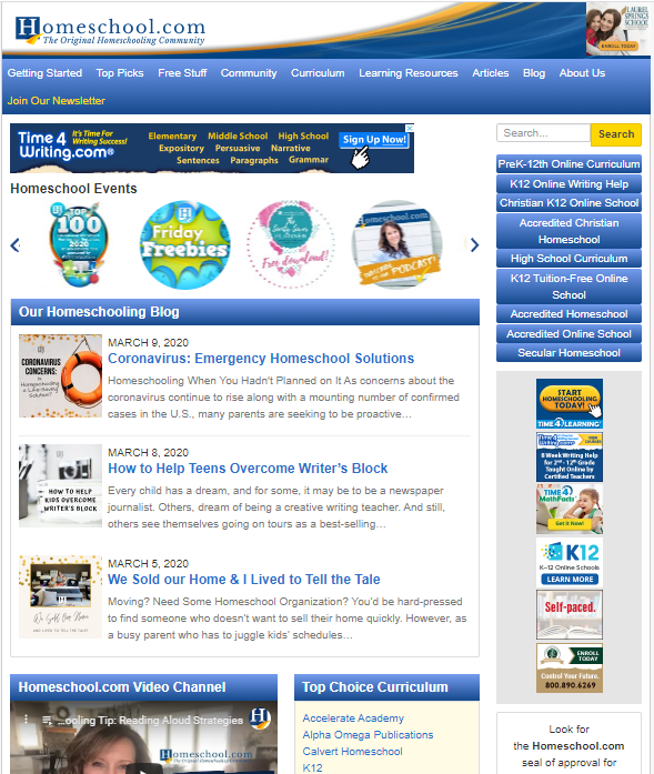 Home School website screenshot Top 50 Free Learning Websites for Kids - 44