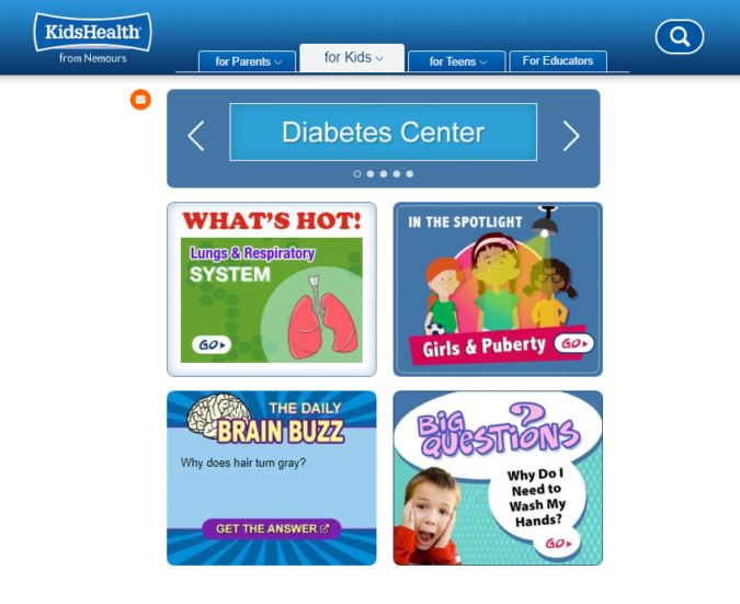 Kids Health screenshot Top 50 Free Learning Websites for Kids - 37