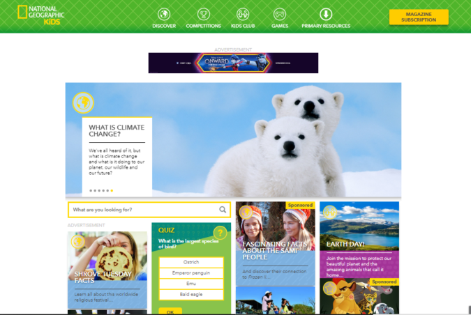 Top 50 Free Learning Websites for Kids 6 National Geographic kids screenshot Top 50 Free Learning Websites for Kids - 6