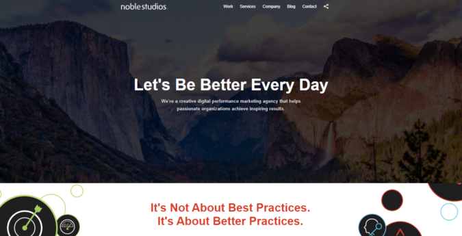 Noble studios screenshot Top 75 SEO Companies & Services in the World - 19