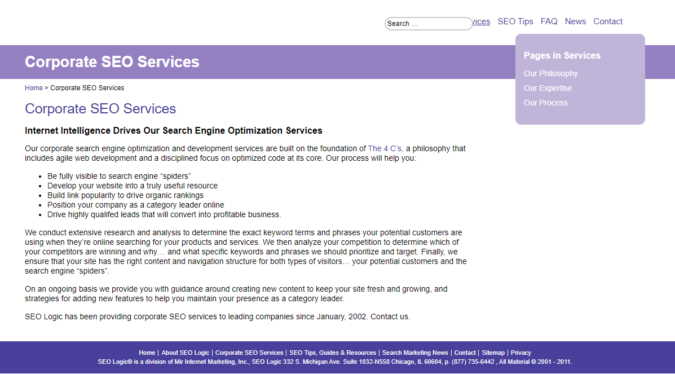 SEO Logic screenshot Top 75 SEO Companies & Services in the World - 44