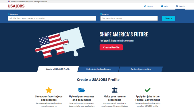 USA Jobs Website