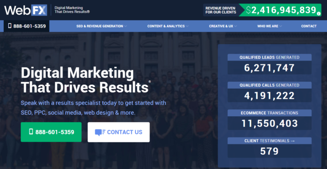 Top 75 SEO Companies & Services in the World 5 Web FX screenshot Top 75 SEO Companies & Services in the World - 5