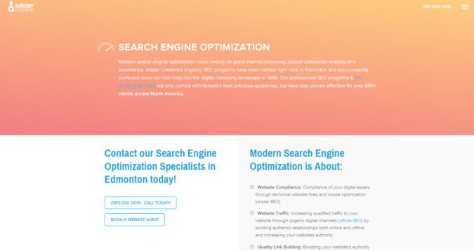 Top 75 SEO Companies & Services in the World 56 adster creative screenshot Top 75 SEO Companies & Services in the World - 56