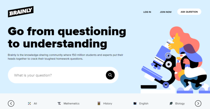 Top 50 Free Learning Websites for Kids 45 brainly screenshot Top 50 Free Learning Websites for Kids - 45