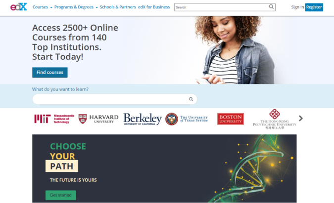 edx screenshot Top 50 Free Learning Websites for Kids - 39