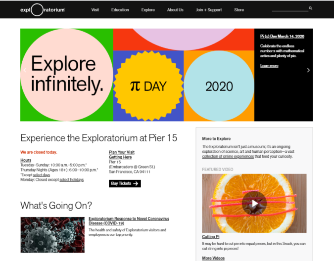 exploratorium screenshot Top 50 Free Learning Websites for Kids - 30