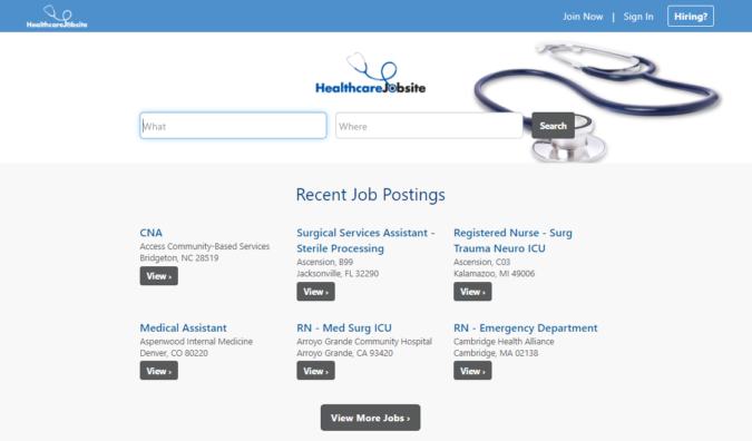 Healthcare Online Job Site