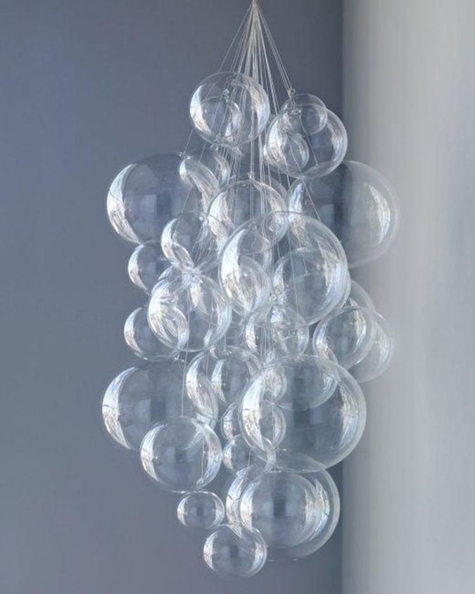 home decor bubble glass chandelier 15 Hottest Ceiling Lamp Ideas for Teens’ Bedrooms - 29