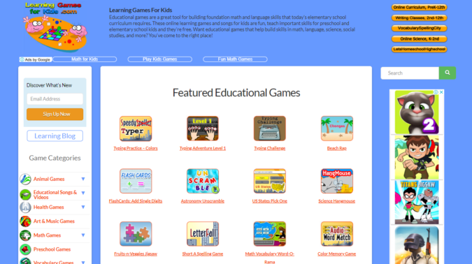 learning games for kids screenshot Top 50 Free Learning Websites for Kids - 21