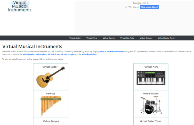 Top 50 Free Learning Websites for Kids 48 virtual musical instruments screenshot Top 50 Free Learning Websites for Kids - 48