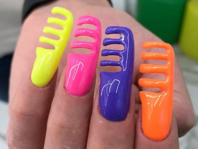Comb Nails. 1 20 Weirdest Nail Art Ideas That Should Not Exist - 23