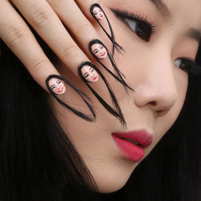 Hairy-Selfie-Nails-675x675 20 Weirdest Nail Art Ideas That Should Not Exist