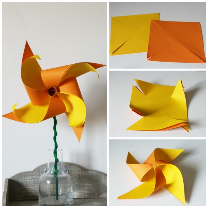 Pinwheel Made From Paper. 18 Easiest Craft Ideas That You Can Create with Your Kids - 4