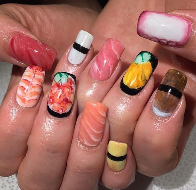 Sushi-Nails 20 Weirdest Nail Art Ideas That Should Not Exist