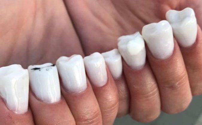 Teeth Nails 20 Weirdest Nail Art Ideas That Should Not Exist - 14