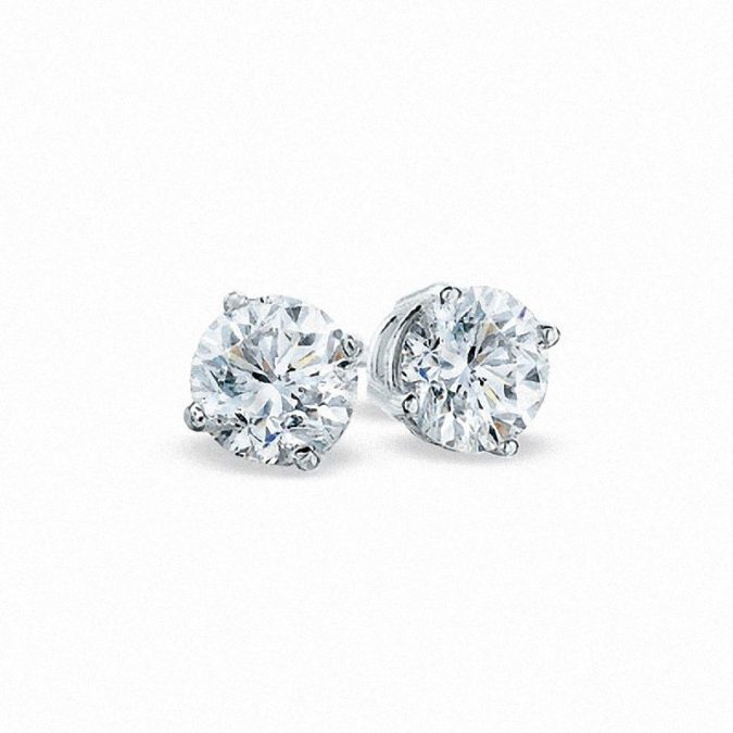 Diamond solitaire earrings 1 +30 Hottest Jewelry Trends to Follow - 59