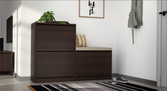 home wood shoe rack 10 Ways to Keep Your Home Smelling Clean and Fresh - 9