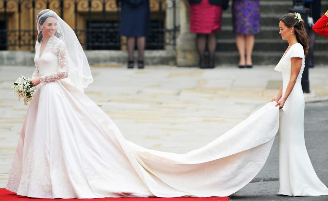 15 Most Expensive Celebrity Wedding Dresses 14 Duchess Kates wedding gown 15 Most Expensive Celebrity Wedding Dresses - 14