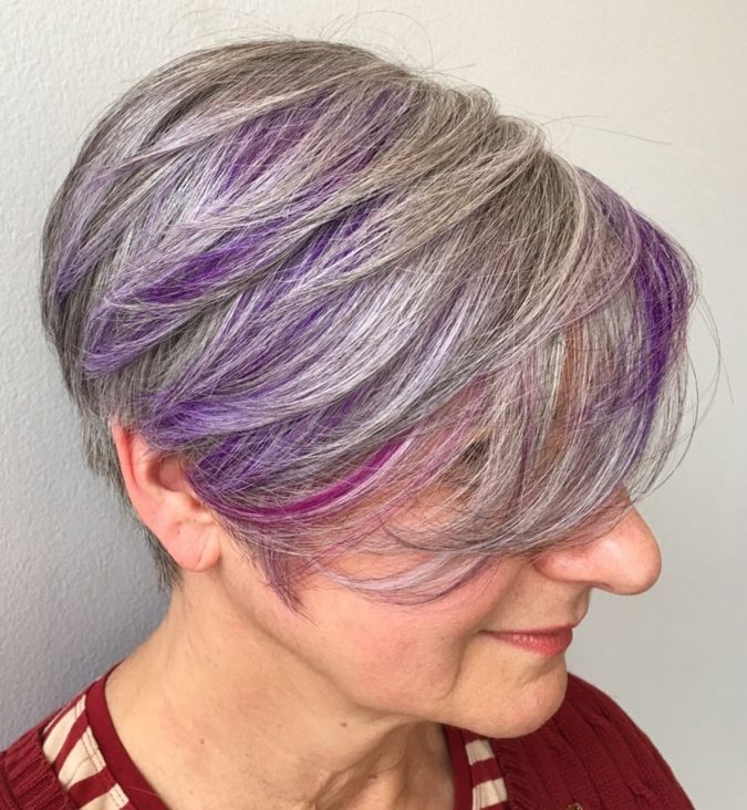 Lilac hair 32 Amazing Hairstyles for Women Over 60 to Look Younger - 18