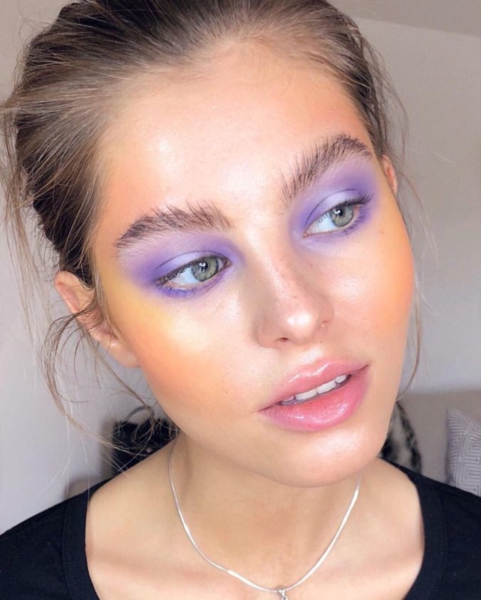 Pastel Lavender Best 10 Colorful Face Makeup Looks to Try - 26