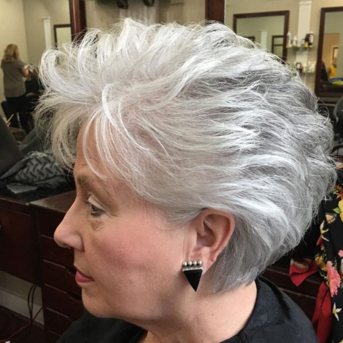 The Gray and White Ombre 15 Beautiful Gray Hairstyles that Suit All Women Over 50 - 7