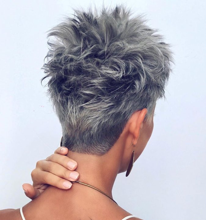 The Gray textured hair pixie cut. 15 Beautiful Gray Hairstyles that Suit All Women Over 50 - 38