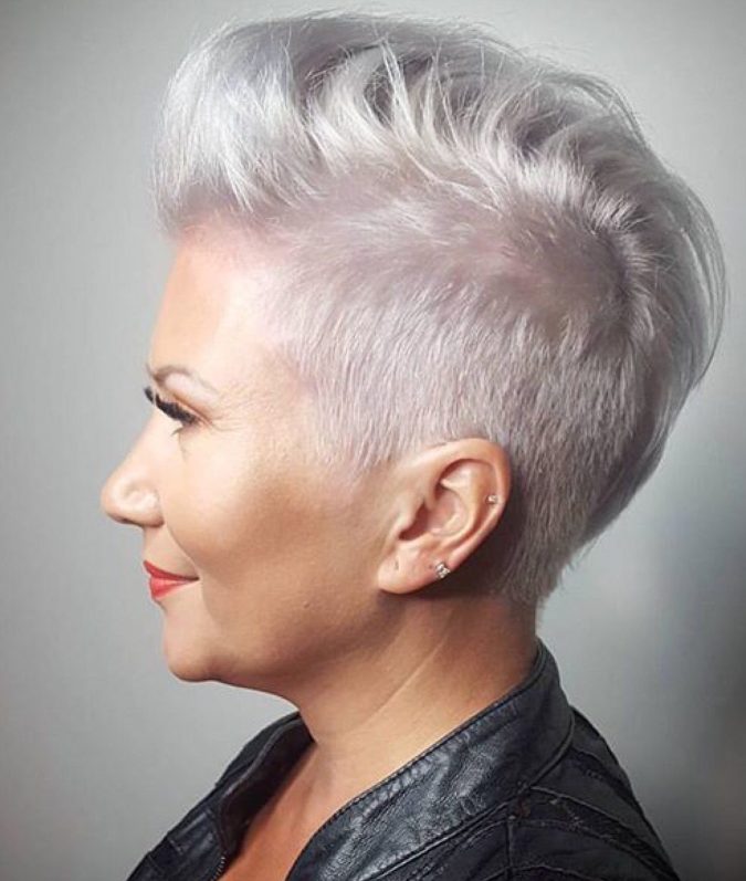 The gray pompadour style 15 Beautiful Gray Hairstyles that Suit All Women Over 50 - 29