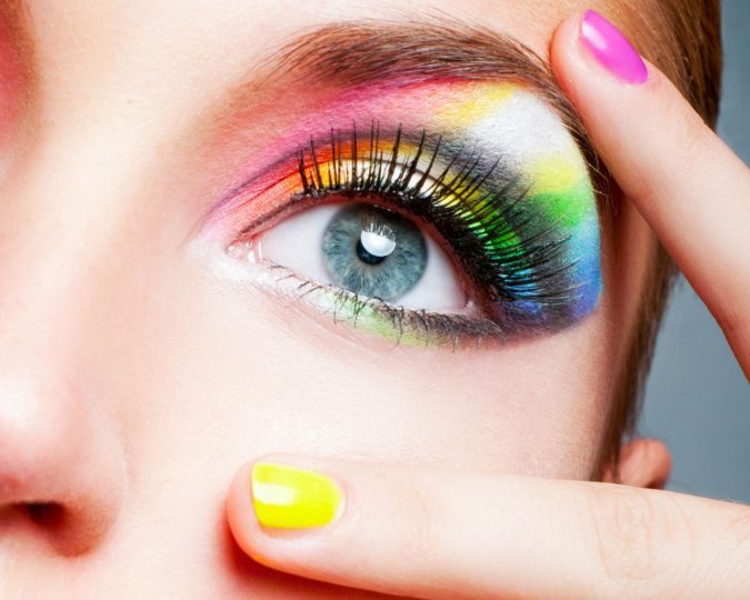 The rainbow eye makeup 1 Best 10 Colorful Face Makeup Looks to Try - 10