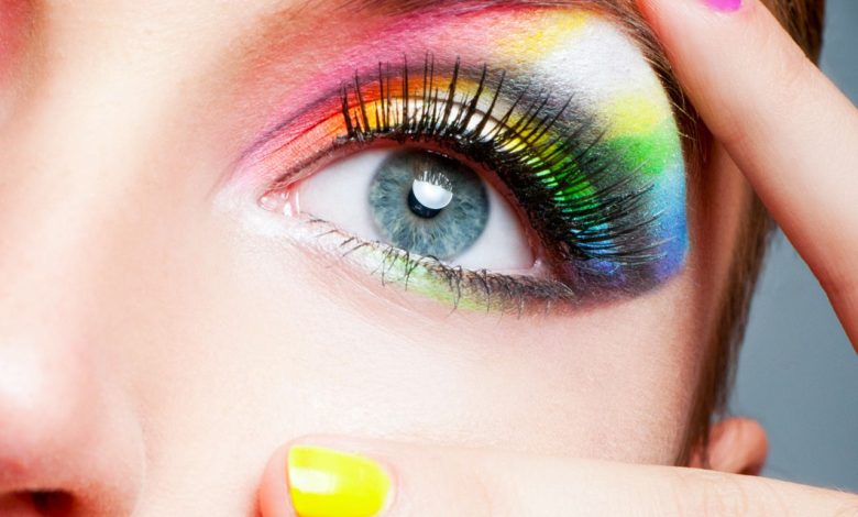 The rainbow eye makeup 1 Best 10 Colorful Face Makeup Looks to Try - colorful face makeup looks 1