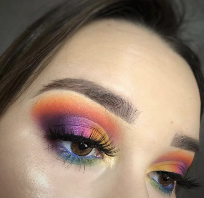 The rainbow eye makeup 3 Best 10 Colorful Face Makeup Looks to Try - 9