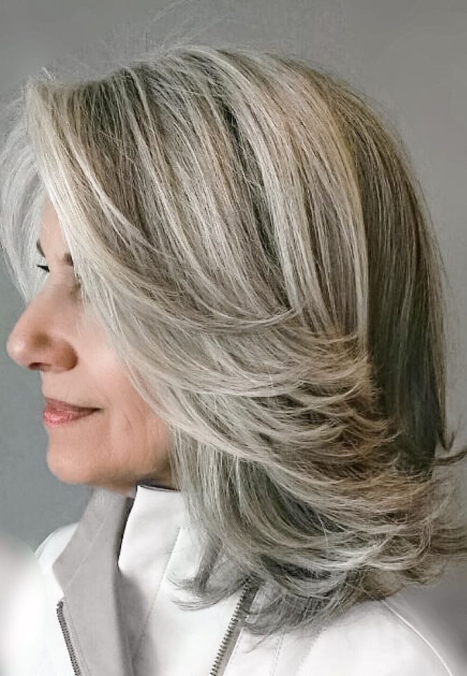 blended gray 32 Amazing Hairstyles for Women Over 60 to Look Younger - 31